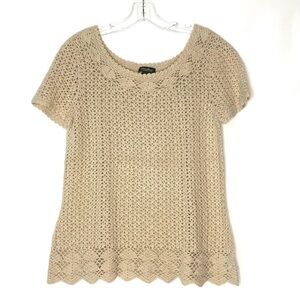 LAST CHANCE! Vintage 90s Eddie Bauer Crochet Knit Short Sleeve Top